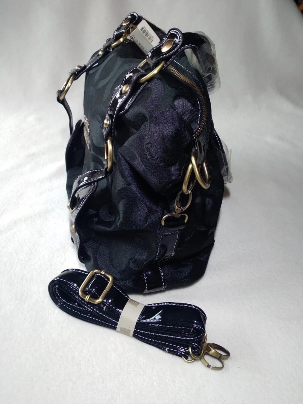 Vintage Authentic Coach Satchel with Removable Strap Leather Trim New with Tags - Picture 5 of 12
